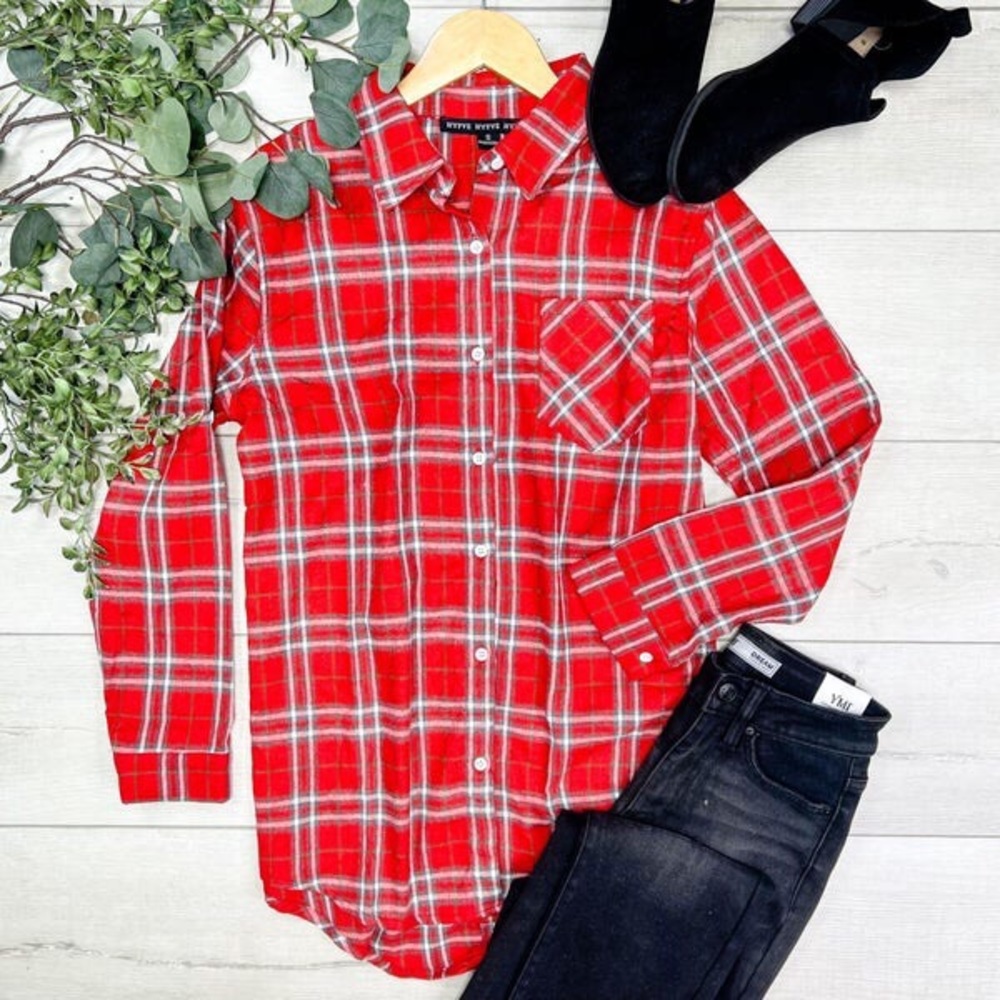 Brand new red flannel long sleeve shirt.